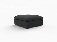WJS Home 1 Piece Cotton and Linen Black Ottomans 40 Removable _ Washable Covers_5