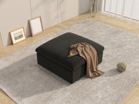 WJS Home 1 Piece Cotton and Linen Black Ottomans 40 Removable _ Washable Covers_7