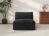 WJS Home 1 Piece Cotton and Linen Black Single Sofa 40 Cloud Like Backrest Pillows 1 Seater_2