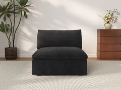 Deluxe Cloud 1-Seater Black Washable Single Sofa | 1-Piece, Cotton and Linen Fabric, Modular Design