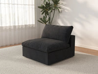 WJS Home 1 Piece Cotton and Linen Black Single Sofa 40 Cloud Like Backrest Pillows 1 Seater_3