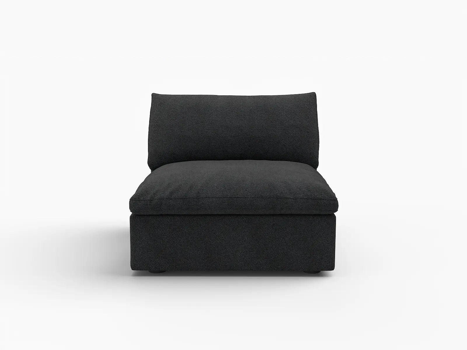Deluxe Premium Cloud Sectional Sofas Covers | Black Cotton and Linen Sofa Cover for Middle Seat