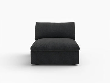 Fundas de sofá seccional Deluxe Premium Cloud | Funda de sofá de algodón y lino negra para asiento central