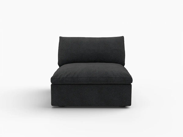 Deluxe Premium Cloud Sectional Sofas Covers | Black Cotton and Linen Sofa Cover for Middle Seat