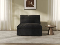 WJS Home 1 Piece Cotton and Linen Black Single Sofa 40 Cloud Like Backrest Pillows 1 Seater_8