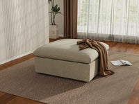 WJS Home 1 Piece Cotton and Linen Khaki Ottomans 40 Removable _ Washable Covers_1