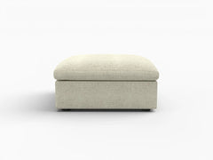 Deluxe Premium Cloud Sectional Sofas Covers | Khaki Cotton and Linen Cloud Ottoman Cover