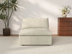 Deluxe Cloud 1-Seater Khaki Washable Single Sofa | 1-Piece, Cotton and Linen Fabric, Modular Design