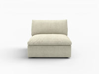 WJS Home 1 Piece Cotton and Linen Khaki Single Sofa 40 Cloud Like Backrest Pillows 1 Seater_4