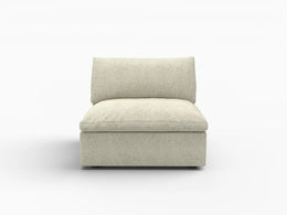 Deluxe Premium Cloud Sectional Sofas Covers | Khaki Cotton and Linen Sofa Cover for Middle Seat