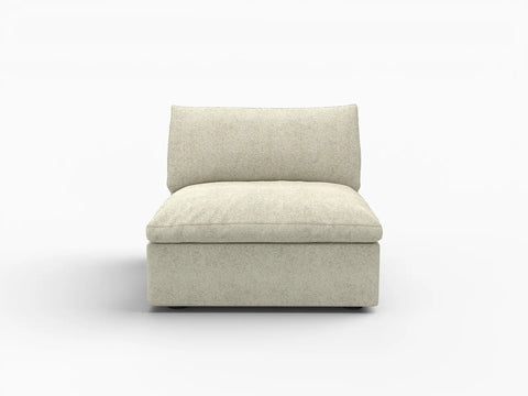 Deluxe Premium Cloud Sectional Sofas Covers | Khaki Cotton and Linen Sofa Cover for Middle Seat