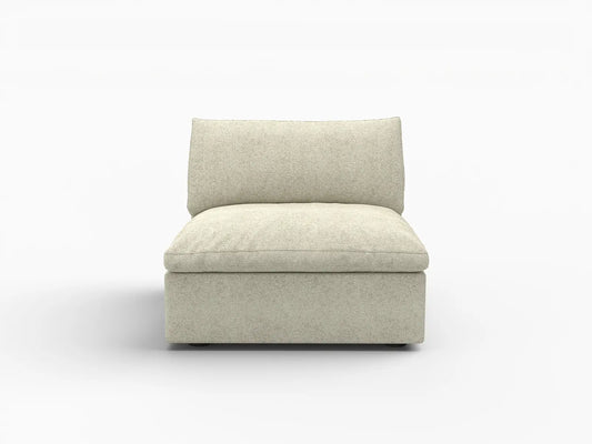 WJS Home 1 Piece Cotton and Linen Khaki Single Sofa 40 Cloud Like Backrest Pillows 1 Seater_4