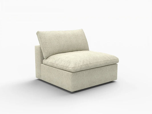 WJS Home 1 Piece Cotton and Linen Khaki Single Sofa 40 Cloud Like Backrest Pillows 1 Seater_5