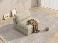 WJS Home 1 Piece Cotton and Linen Khaki Single Sofa 40 Cloud Like Backrest Pillows 1 Seater_7