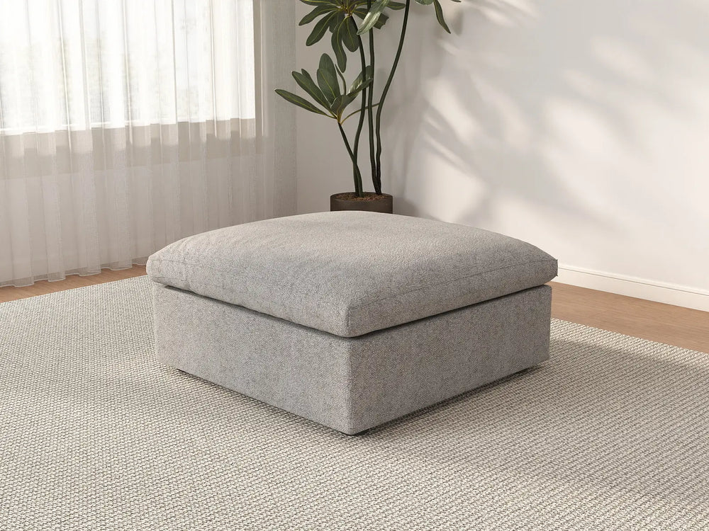 WJS Home 1 Piece Cotton and Linen Light Grey Ottomans 40 Removable _ Washable Covers_3