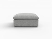 WJS Home 1 Piece Cotton and Linen Light Grey Ottomans 40 Removable _ Washable Covers_4