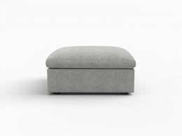 Deluxe Premium Cloud Sectional Sofas Covers | Light Grey Cotton and Linen Sofa Cover for Ottoman