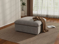 WJS Home 1 Piece Cotton and Linen Light Grey Ottomans 40 Removable _ Washable Covers_8