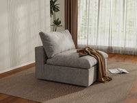 WJS Home 1 Piece Cotton and Linen Light Grey Single Sofa 40 Cloud Like Backrest Pillows 1 Seater_1