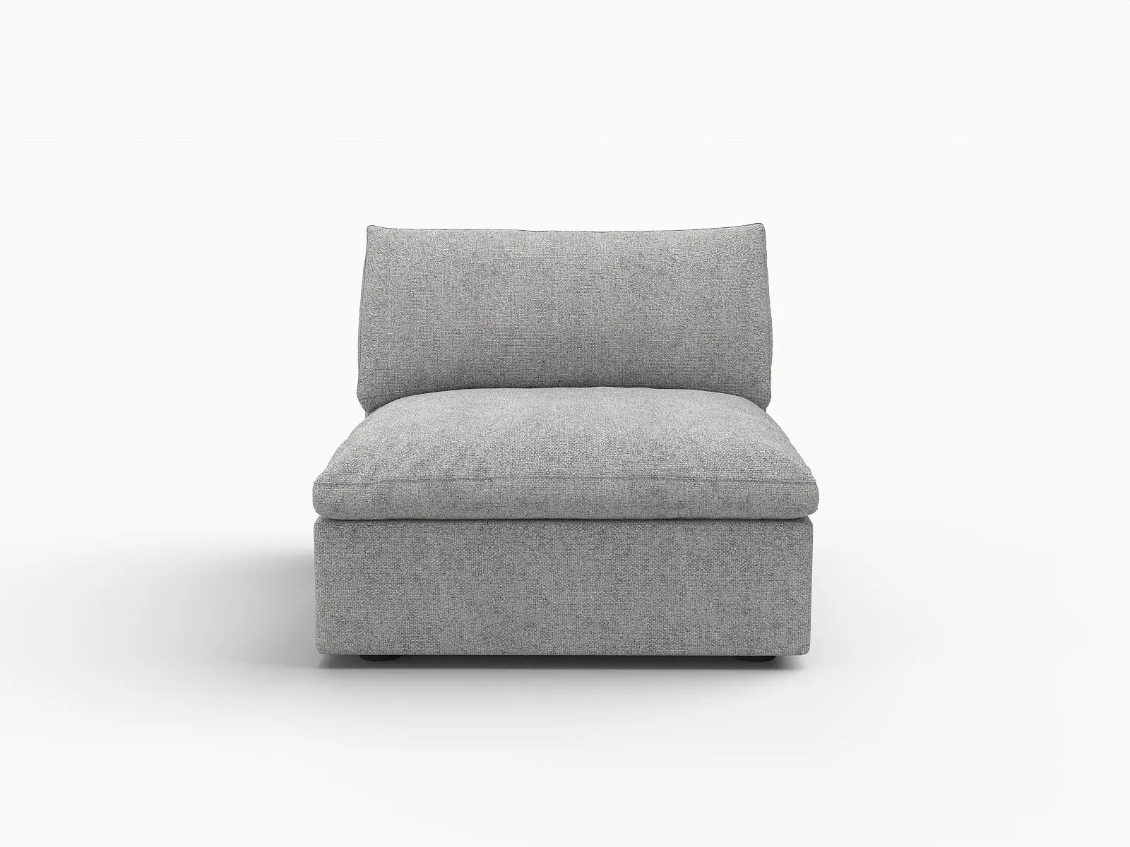 WJS Home 1 Piece Cotton and Linen Light Grey Single Sofa 40 Cloud Like Backrest Pillows 1 Seater_4