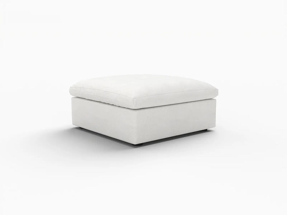 WJS Home 1 Piece Cotton and Linen White Ottomans 40 Removable _ Washable Covers_5