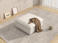 WJS Home 1 Piece Cotton and Linen White Ottomans 40 Removable _ Washable Covers_7