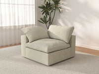 WJS Home 1 Piece Khaki Cotton and Linen Armless Single Sofa 1 Seater_3