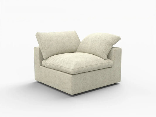 WJS Home 1 Piece Khaki Cotton and Linen Armless Single Sofa 1 Seater_5