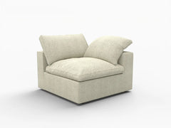 Deluxe Premium Cloud Sectional Sofas Covers | Khaki Cotton and Linen Sofa Cover for Side Seat