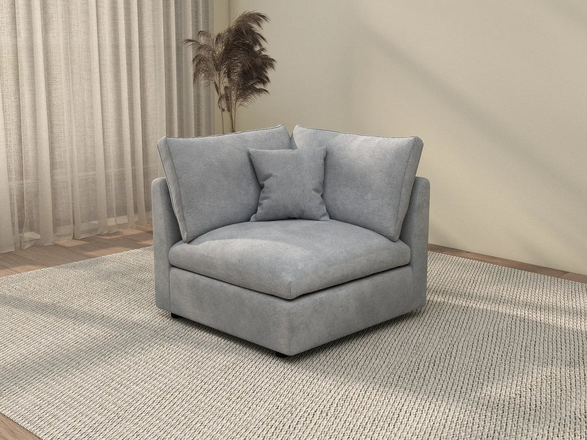 Sofás seccionales Deluxe Slope Cloud | Sofá individual de lino negro de una pieza, 101 cm, respaldo ajustable y cojines, monoplaza