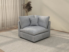 Sofás seccionales Deluxe Slope Cloud | Sofá individual de lino negro de una pieza, 101 cm, respaldo ajustable y cojines, monoplaza