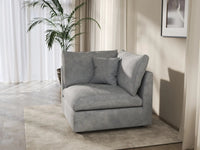 Sofás seccionales Deluxe Slope Cloud | Sofá individual de lino negro de una pieza, 101 cm, respaldo ajustable y cojines, monoplaza