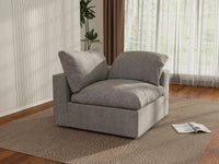 WJS Home 1 Piece Light Grey Cotton and Linen Armless Single Sofa 1 Seater_1