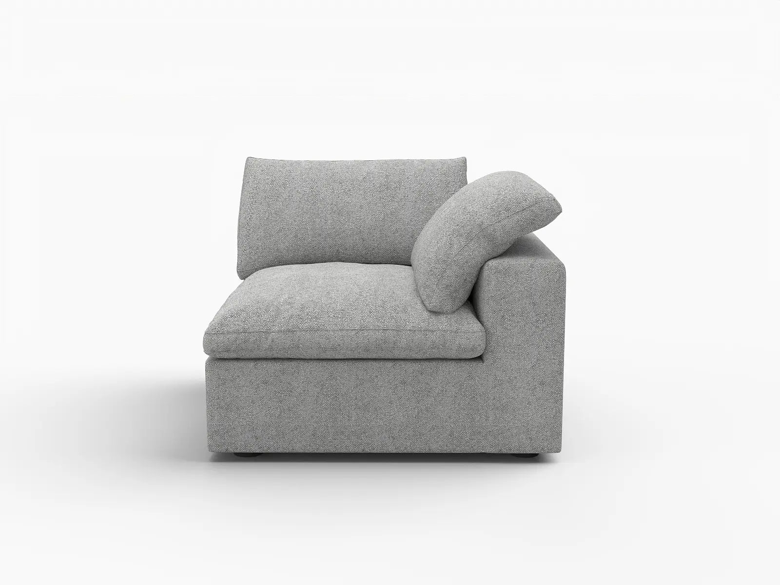 WJS Home 1 Piece Light Grey Cotton and Linen Armless Single Sofa 1 Seater_4