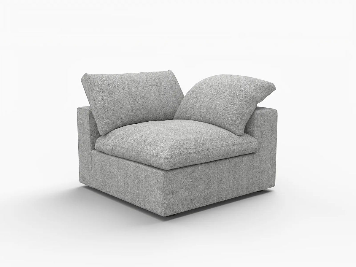 WJS Home 1 Piece Light Grey Cotton and Linen Armless Single Sofa 1 Seater_5