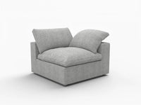 WJS Home 1 Piece Light Grey Cotton and Linen Armless Single Sofa 1 Seater_5