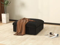 WJS Home 1 Piece Linen Black Ottomans 40 Modular Design 1 Seater_7