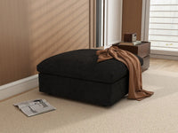 WJS Home 1 Piece Linen Black Ottomans 40 Modular Design 1 Seater_8