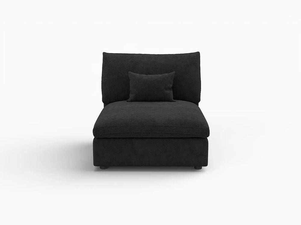 WJS Home 1 Piece Linen Black Single Sofa 40 Adjustable Backrest Pillows 1 Seater_4