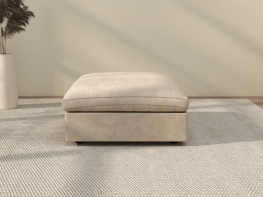 WJS Home 1 Piece Linen Khaki Ottoman_2