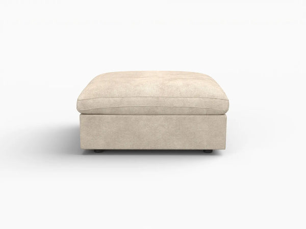 Deluxe Slope Cloud Sectional Sofa Covers | Khaki Chenille and Linen Sofa Cover for with 1-Ottoman