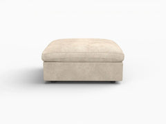 Deluxe Slope Cloud Sectional Sofa Covers | Khaki Chenille and Linen Sofa Cover for with 1-Ottoman