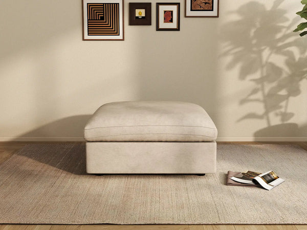 Otomana lavable Deluxe Cloud Khaki | 1 pieza, tela de chenilla y lino, diseño modular