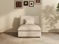 WJS Home 1 Piece Linen Khaki Single Sofa 1 Seater_1