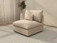 WJS Home 1 Piece Linen Khaki Single Sofa 1 Seater_3