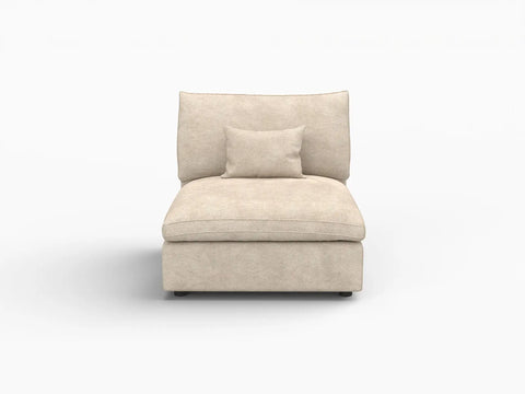 Deluxe Slope Cloud Sectional Sofa Covers | Khaki Chenille and Linen Sofa Cover for 1-Seater