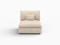 Deluxe Slope Cloud Sectional Sofa Covers | Khaki Chenille and Linen Sofa Cover for 1-Seater