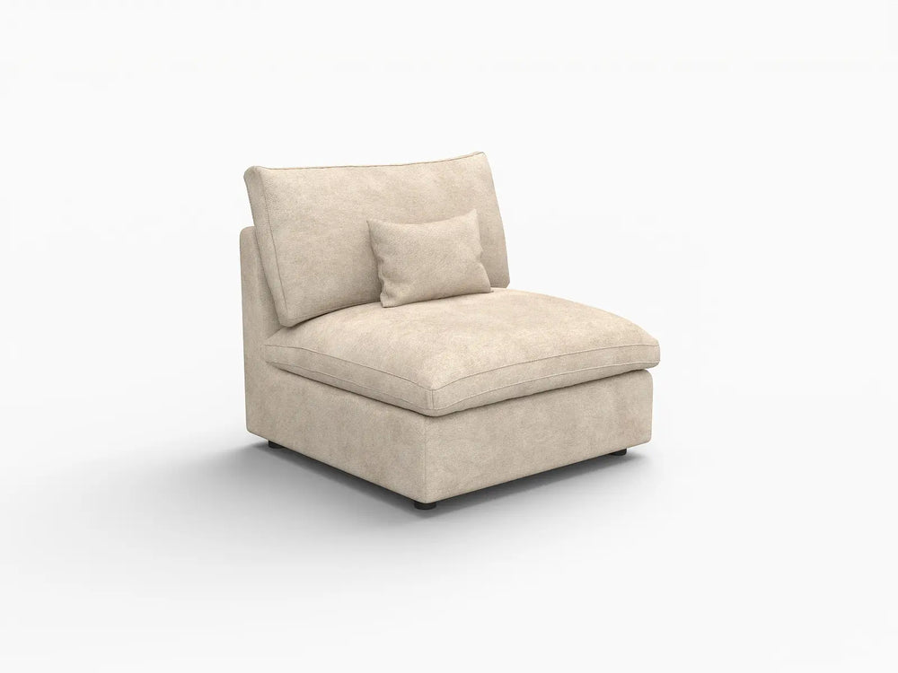 WJS Home 1 Piece Linen Khaki Single Sofa 1 Seater_5