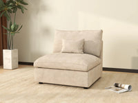 WJS Home 1 Piece Linen Khaki Single Sofa 1 Seater_6