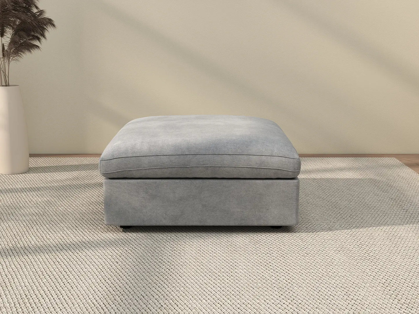 WJS Home 1 Piece Linen Light Grey Ottomans 40 Modular Design 1 Seater_10